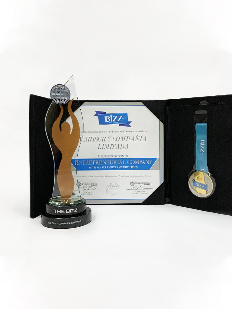 Reconocimiento otorgado por la WORD CONFEDERATION OF BISINESSES en el año 2013